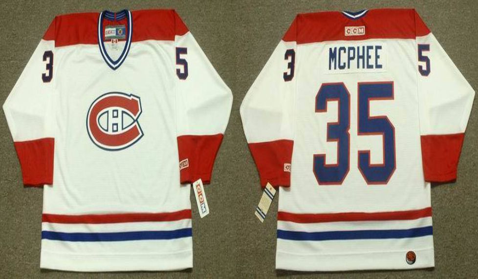 2019 Men Montreal Canadiens #35 Mcphee White CCM NHL jerseys->montreal canadiens->NHL Jersey